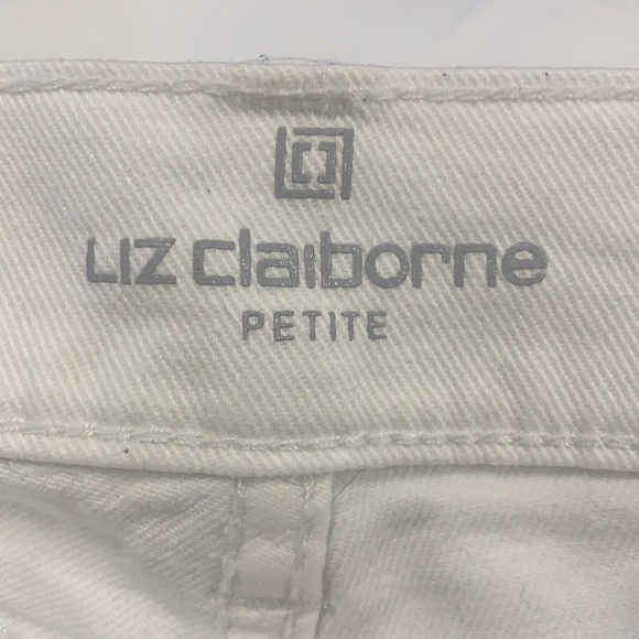 Liz Claiborne white denim long shorts petite size 14 - Picture 6 of 8